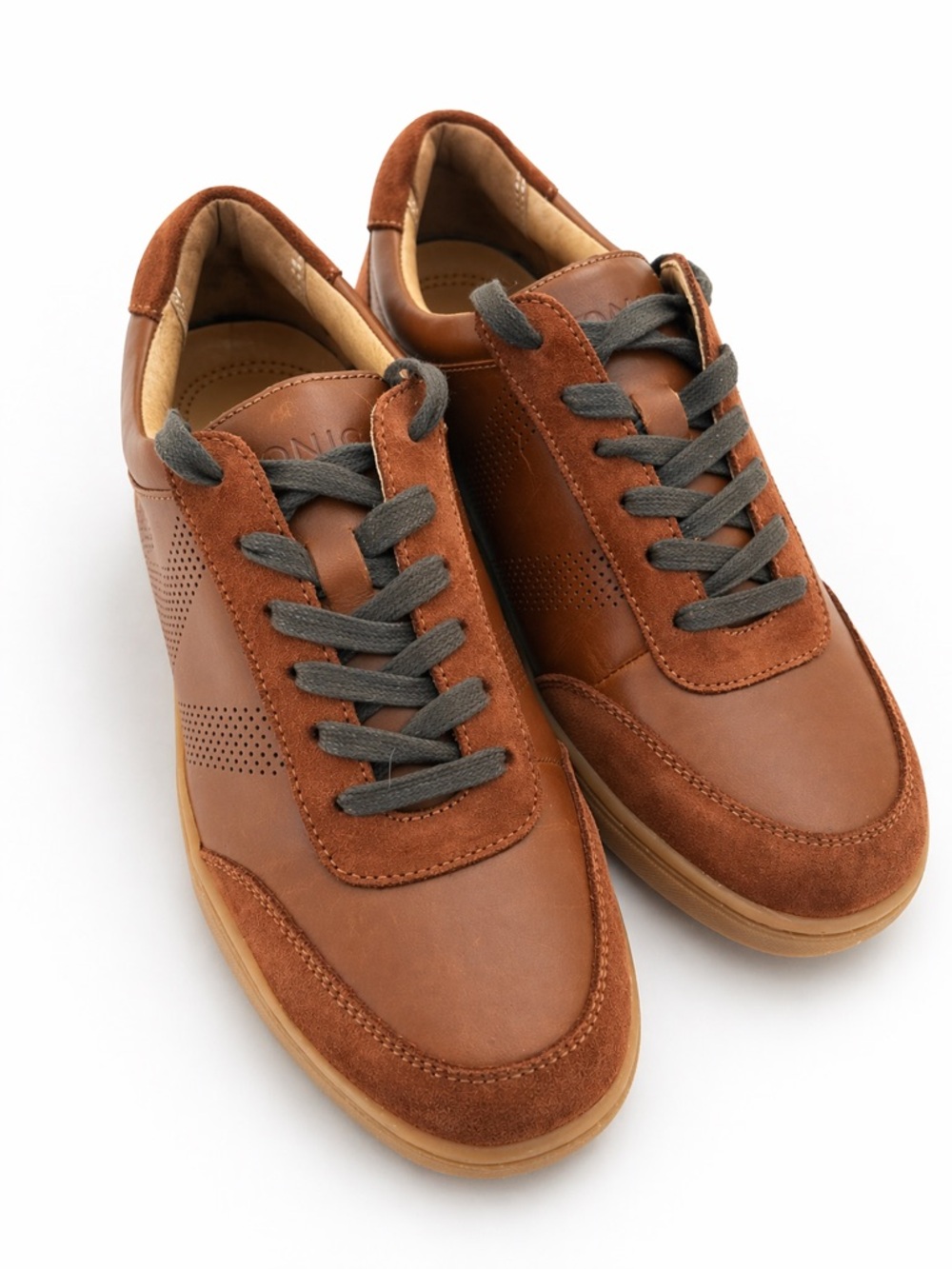 Vionic Brok Men's Casual Sneakers Brown Leather Suede Lace Up Orthotic Shoes SZ9